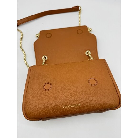 STRATHBERRY East/West leather mini convertible crossbody bag + Dust bag -Tan - Picture 12 of 16